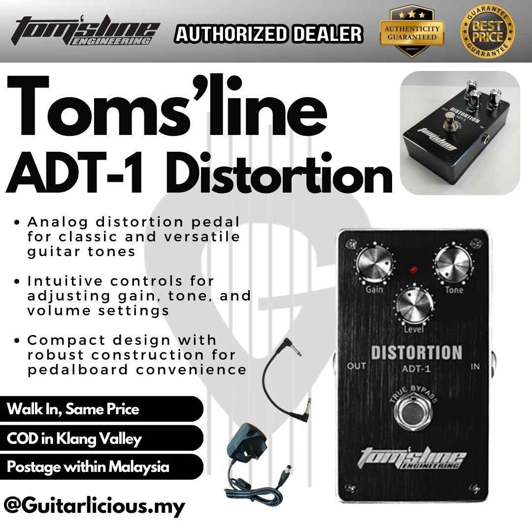 adt pedal Toms'line Analogue Distortion (ADT-1) Guitar Effects Pedal – GUITARLICIOUS