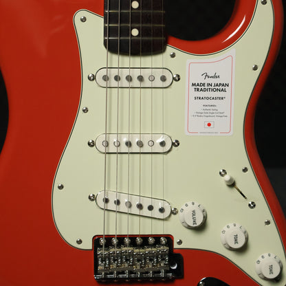 Fender Japan Traditional II 60s Stratocaster Electric Guitar, SSS Pick Up , Rosewood FB - Fiesta Red