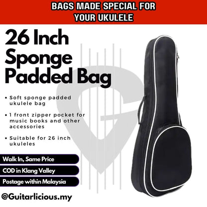 Sponge Padded Ukulele Bag 21 inch, 23 inch, 26 icnh ( PGU11-21 PGU11-24 PGU11-26 )