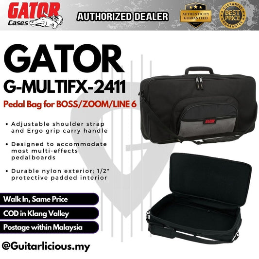 Gator 24″ X 11″ G-MULTIFX-2411 Effects Pedal Padded Bag for BOSS / ZOOM / LINE 6 (2411)