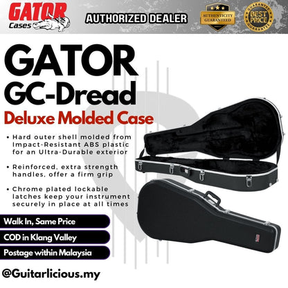 Gator GC-DREAD Deluxe Molded Case for Acoustic Dreadnought Guitar - 40 / 41 inch