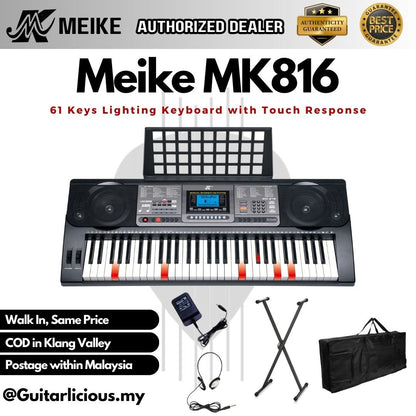 Meike MK816 61-key Portable Lighting Keyboard with Touch-response ( MK 816 MK-816 )