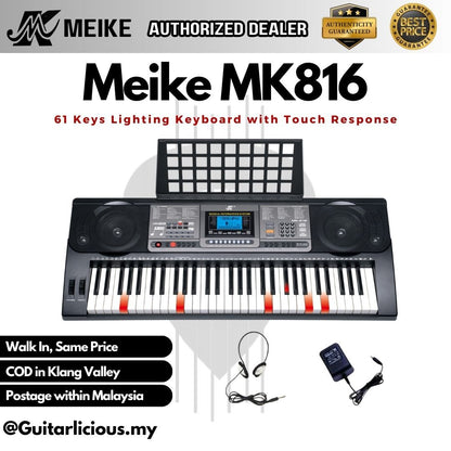 Meike MK816 61-key Portable Lighting Keyboard with Touch-response ( MK 816 MK-816 )