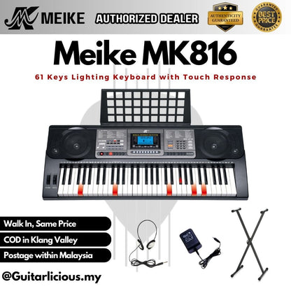 Meike MK816 61-key Portable Lighting Keyboard with Touch-response ( MK 816 MK-816 )