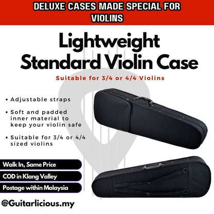 Standard Violin Case Black Color with Bow Holder ( STVC )