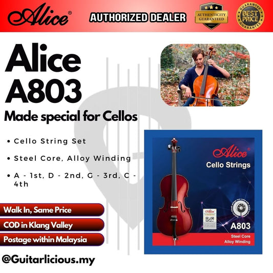 Alice Cello Strings Full Set 4 Strings ( A, D , G , C ) ( A803 / A 803 / A-803 )