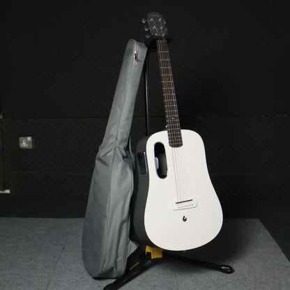 Lava Me Play 36 inch All-Weather Body Smart Acoustic-Electric Guitar w/Touchscreen Effects & Bag - Nightfall Frost White