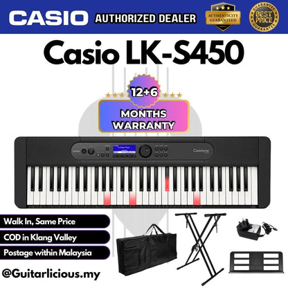 Casio LK-S450 61 key Casiotone Lighting Arranger Keyboard Premium Bundle Set LKS450 / LKS 450