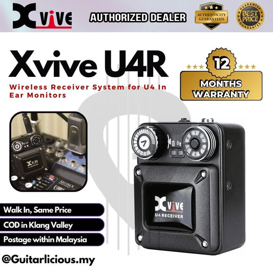 Xvive U4R Wireless Receiver System for U4 In Ear Monitor Headphones and Earphones ( U4 R )