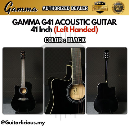 Gamma G41 , 41 inch Left Handed Dreadnought with Cutaway Acoustic Guitar ( Lefty / Kidal / G41LH / G41-LH )