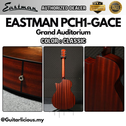 Eastman PCH1-GACE Grand Auditorium Acoustic Guitar w Eastman Pickup by Fishman , Solid Spruce Top - Vintage (PCH)