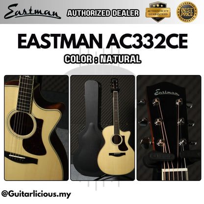 Eastman AC322CE Grand Auditorium Solid Sitka Spruce Top Acoustic Guitar w LR Baggs Element EAS VTC - Natural AC322CE-NAT