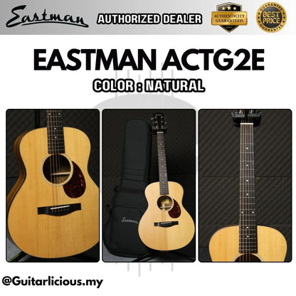 Eastman ACTG2E Travel Size 23.5" Scale Solid Sitka Spruce Top w/ Fishman Sonitone - Natural ( ACTG2E-NAT / ACT G2E NAT )