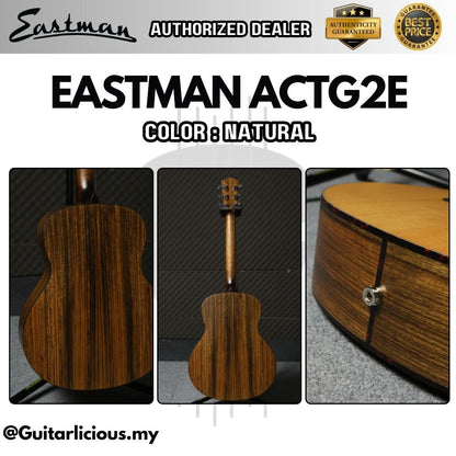 Eastman ACTG2E Travel Size 23.5" Scale Solid Sitka Spruce Top w/ Fishman Sonitone - Natural ( ACTG2E-NAT / ACT G2E NAT )