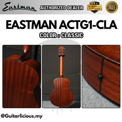 Eastman ACTG1-CLA Travel Size 23.5" Scale Length Solid Sitka Spruce Top & Solid Sapele Back & Side - Classic CLA ACTG1