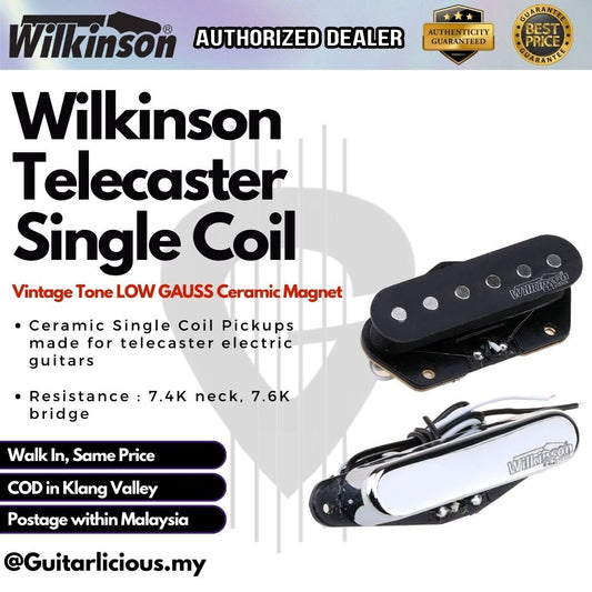 Wilkinson Vintage Tone LOW GAUSS Ceramic Magnet Tele Single Coil Pickup - MX1759 (Neck) & MX1760 (Bridge)