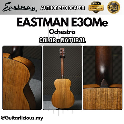 Eastman E3OMe Ochestra Solid Sitka Spruce Top & Solid Ovangkol Back & Sides w/ Fishman Sonitone - Natural / E3-OMe-NAT