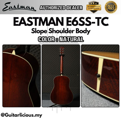 Eastman E6SS-TC Slope Shoulder Body Solid Sitka Spruce Top (Thermo-cured) - Natural / E6-SS-TC-NAT / E-6 / E6SSTC / E6SS