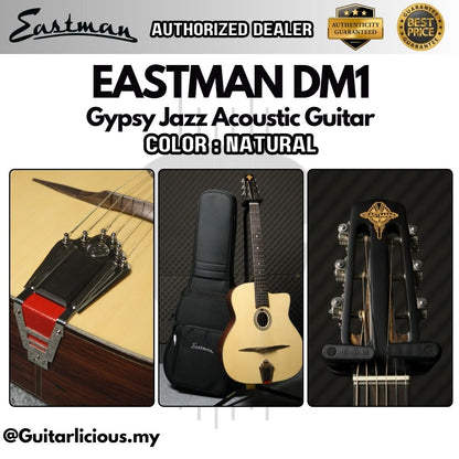 Eastman DM1 Gypsy Jazz Acoustic Guitar Sitka Spruce & Rosewood Laminate Back and Sides - Natural ( DM-1-NAT / DM 1 )