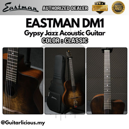 Eastman DM1 Gypsy Jazz Acoustic Guitar Sitka Spruce & Rosewood Laminate Back and Sides - Classic ( DM-1-CLA / DM 1 )