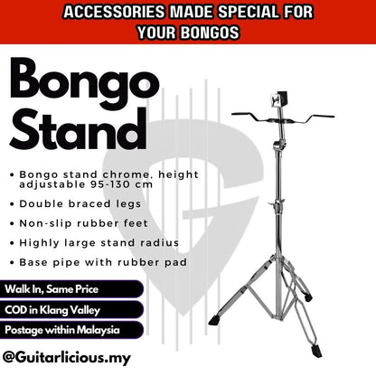 Bongo Stand Heavy Duty DBL Braced Height - BOSC003