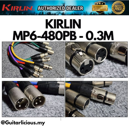 Kirlin MP6-480PB XLR Male to XLR Female Microphone Cable - 24AWG ( MP6 480PB / MP6-480 / 0.3M / 1M )