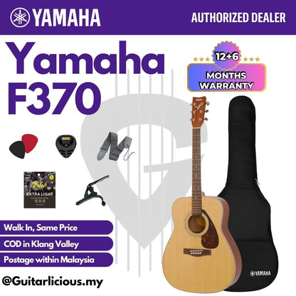 YAMAHA F370 Spruce Top Full Size (41inch) Acoustic Guitar with Gig Bag suitable for Beginner ( F370 / F-370 / F 370 )