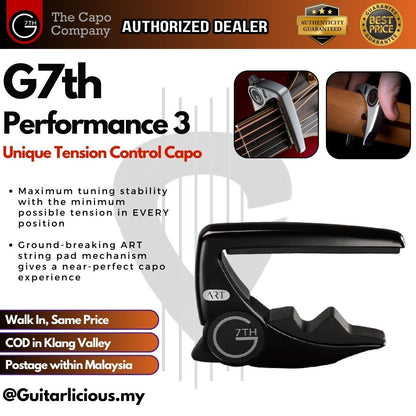 G7th C81020 Performance 3 Guitar Capo for Acoustic and Electric Guitar - C81020 / C-81020 / G7