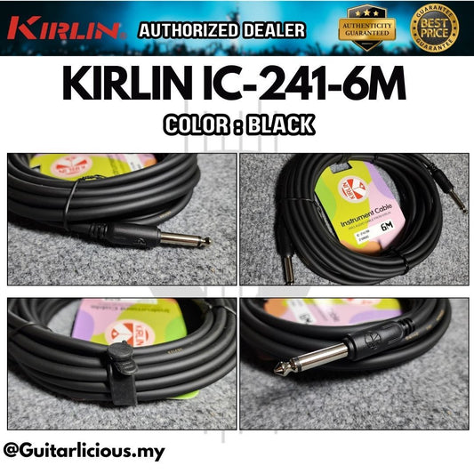 Kirlin Cable IC-241 6 Meter Mono Straight-Straight Instrument Cable - 24AWG ( IC241 IC 241 / IC241-6M / 6Meter 20Feet )