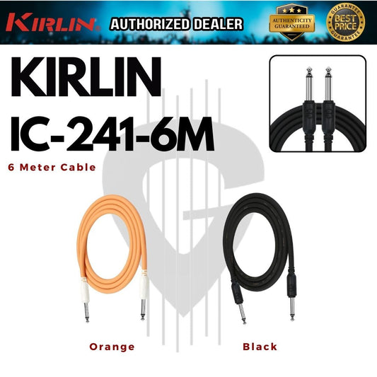 Kirlin Cable IC-241 6 Meter Mono Straight-Straight Instrument Cable - 24AWG ( IC241 IC 241 / IC241-6M / 6Meter 20Feet )