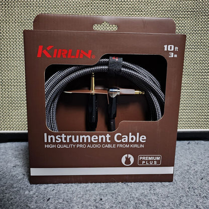 Kirlin Cable Premium Plus IWB-202BFGL Original Gold Tip Woven Straight-Angled Instrument Cable - 22AWG ( 3m / 6m )