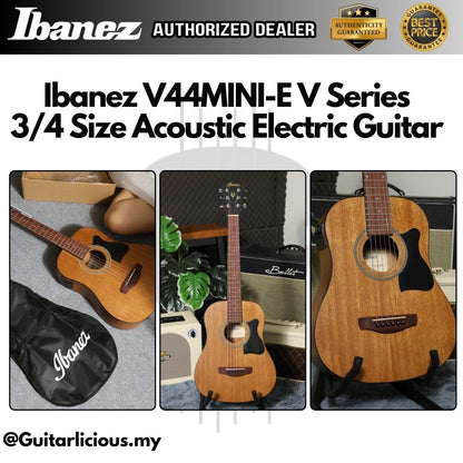 Ibanez V44MINI-E V Series 3/4 Size Acoustic Electric Guitar, Open Pore Natural ( V44-Mini-E / V-44 / V-MINI-E )