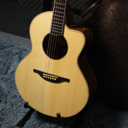 HSIENMO LL38C 38 inch Full Solid Travel Size Acoustic Guitar Cutaway - Solid Spruce & Solid Mahagony ( LL-38C / LL 38 )