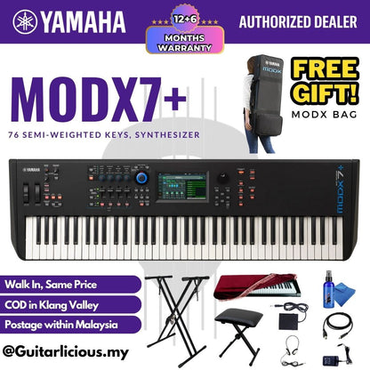 Yamaha MODX7+ 76 Semi-weighted Key Synthesizer Keyboard ( MODX 7+ / MODX-7+ / MODX7 Plus )