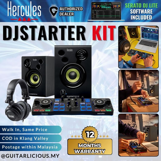 Hercules DJ Control Starter Kit Beginners w Starlight Controller, 32 DJ Speakers & HDP DJ M 40.2 Headphones / DJStarter