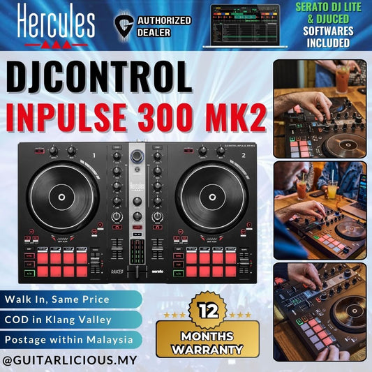 Hercules DJControl Inpulse 300 MK2 2-channel DJ Controller, 2-channel DJ Controller w/ FX, DJ Software DJUCED & Serato DJ Lite