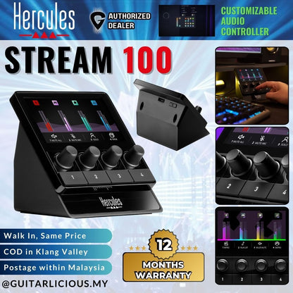 Hercules Stream 100, Audio Mixer for Content Creators, Streaming, Gaming ( Compatible with Windows PC Only / Stream-100 )