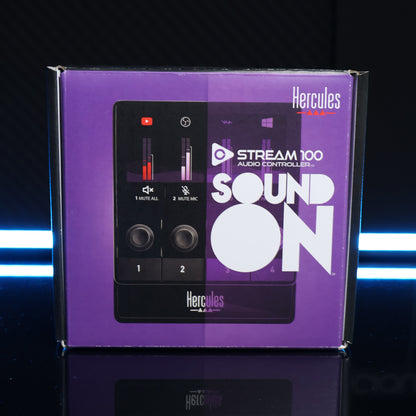 Hercules Stream 100, Audio Mixer for Content Creators, Streaming, Gaming ( Compatible with Windows PC Only / Stream-100 )