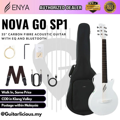 Enya Nova Go SP1 Carbon Fiber Acoustic-Electric Guitar with EQ Travel Size - White ( NovaGo-SP1 / Nova-Go / 35 inch 1/2)