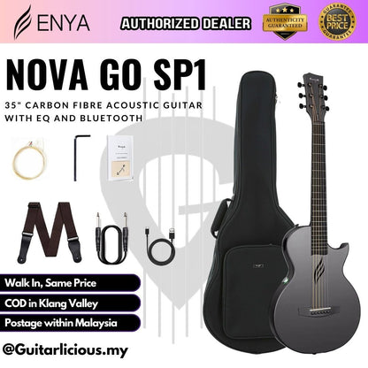 Enya Nova Go SP1 Carbon Fiber Acoustic-Electric Guitar with EQ Travel Size - BLACK ( NovaGo-SP1 / Nova-Go / 35 inch 1/2)