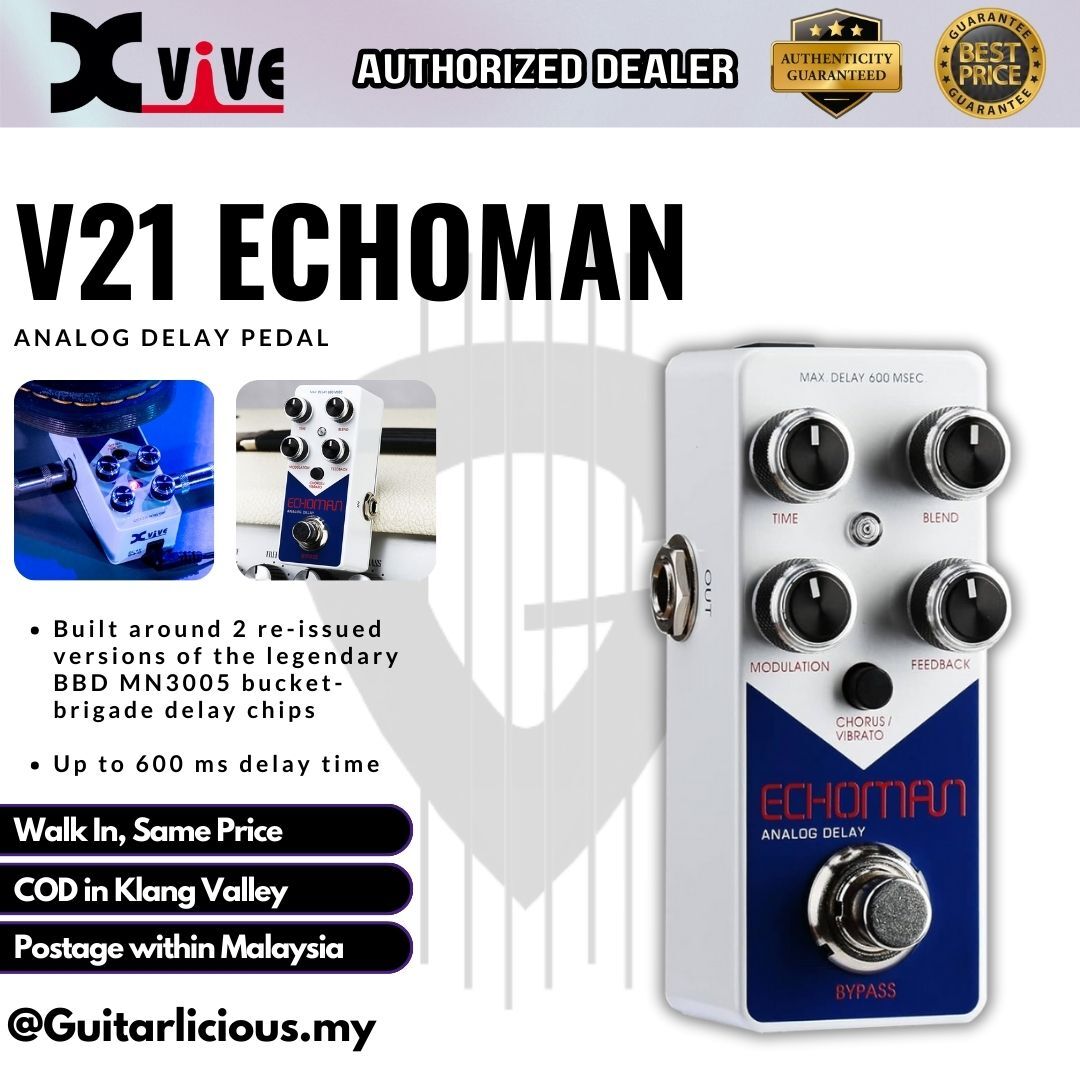 Xvive V21 Echoman Analog Delay Pedal Effect ( V-21 / V 21