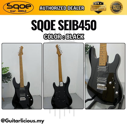 SQOE SEIB450 Double Cutaway Body HH Electric Guitar Roasted Maple Fretboard ( SEIB / SEIB-450 / SEIB 450 )