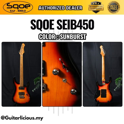 SQOE SEIB450 Double Cutaway Body HH Electric Guitar Roasted Maple Fretboard ( SEIB / SEIB-450 / SEIB 450 )