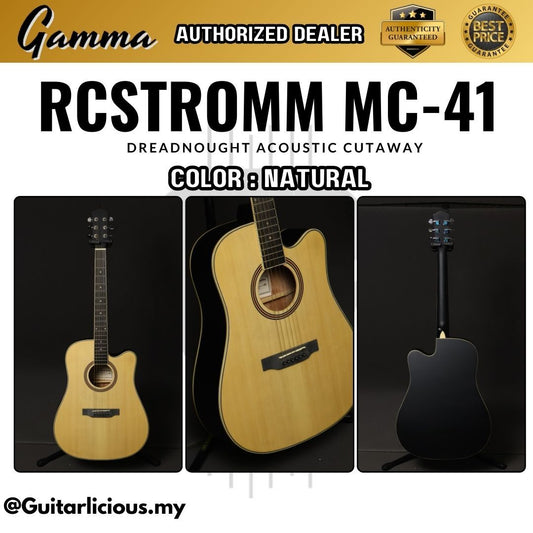 RCStromm MC41 41" Dreadnought 41 inch Acoustic Guitar with Cutaway For Beginners ( MC-41 / MC 41 )