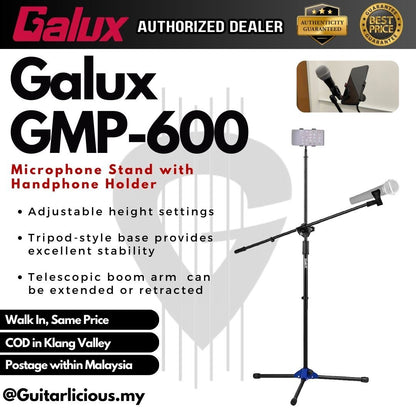 Galux GMP-600 Microphone Stand with Handphone Holder ( GMP600 / GMP 600 )