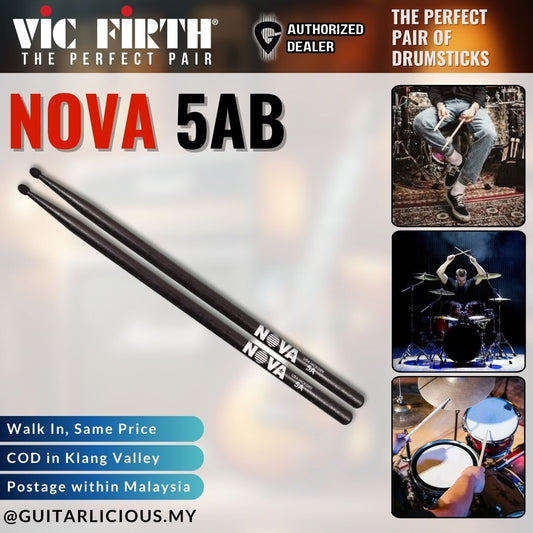 Vic Firth N5AB Nova Drumsticks 5A, Black - ( VICN5AB )