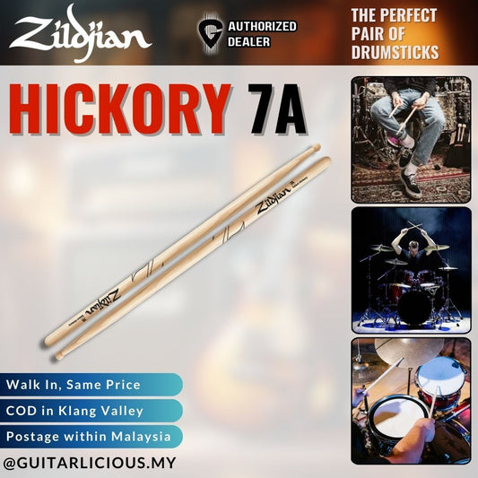 Zildjian Hickory Drumsticks Wood Tip, Natural ( 5A / 7A)