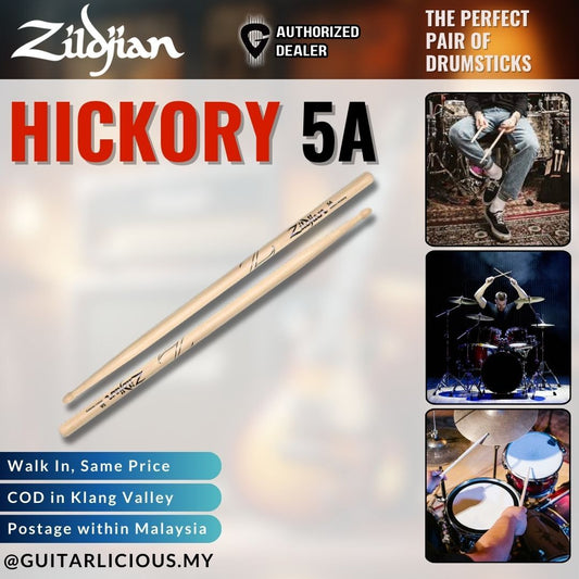 Zildjian Hickory Drumsticks Wood Tip, Natural ( 5A / 7A)