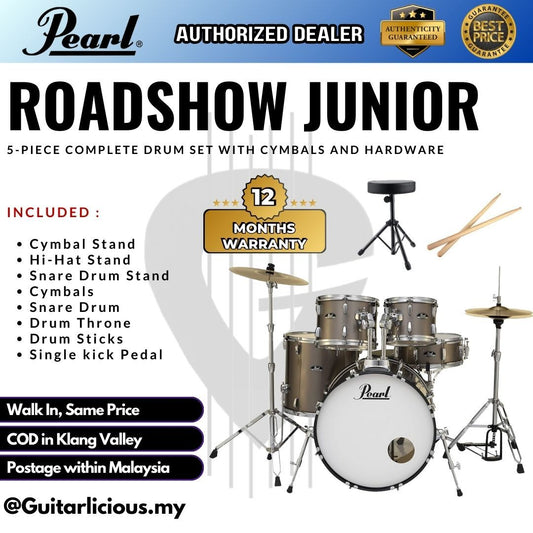 PEARL Roadshow Junior 5-Pieces Complete Drum Set with Cymbals & Stand - Bronze Metallic ( ROADSHOW JR / RSJ465C/C -707)