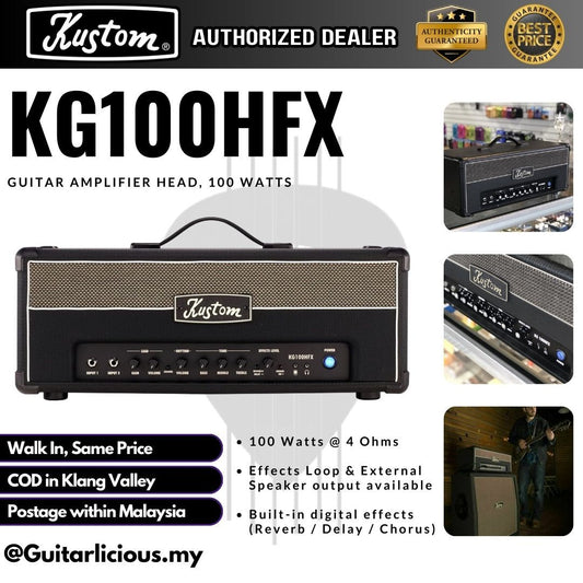 Kustom KG100HFX 100W Guitar Amplifier Head with KG412 4x12 Guitar Speaker Cabinet (KG 100FX KG 142 / KG-100FX )